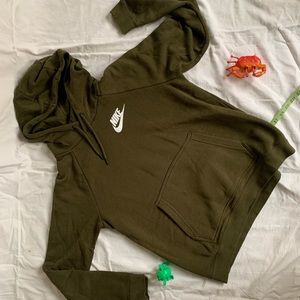 Nike olive green hoodie. Soft inside, only wore and washed once.